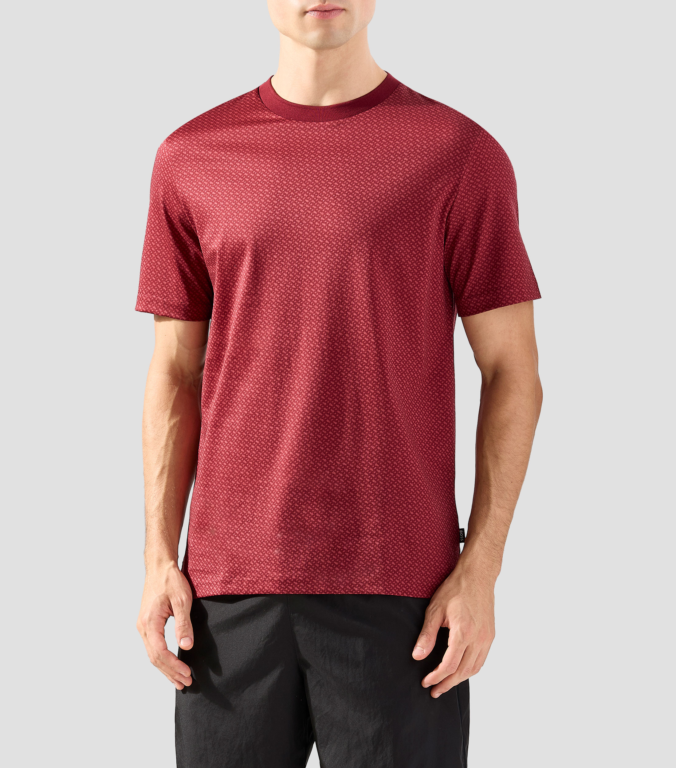 Playera de cuello redondo con manga corta estampada Hombre